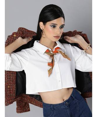 White Loose Fit Shirt Style Top 1