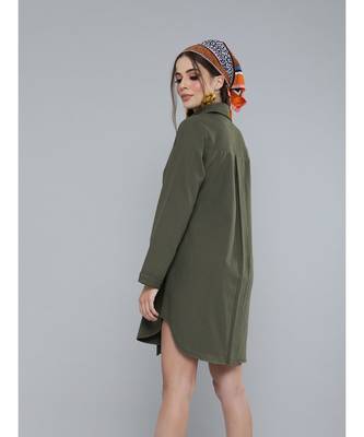Olive Shirt Dress 3