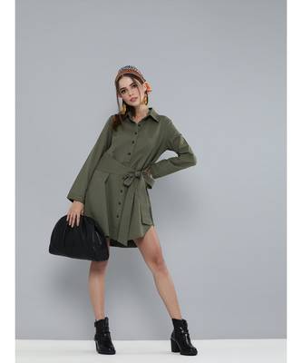 Olive Shirt Dress 4