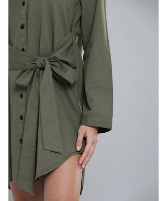 Olive Shirt Dress 5
