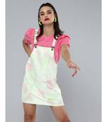 Green & Pink Tie-Dye Pinafore Dress