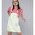 Green & Pink Tie-Dye Pinafore Dress