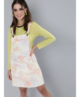 Peach & Purple Tie-Dye Pinafore Dress 1