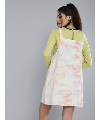 Peach & Purple Tie-Dye Pinafore Dress 3