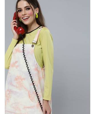 Peach & Purple Tie-Dye Pinafore Dress 5