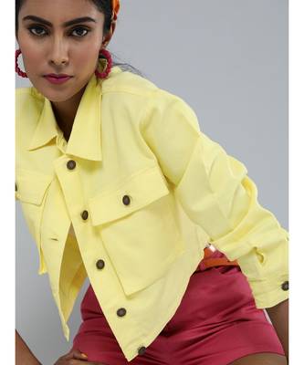 Yellow Boxy Twill Jacket 2