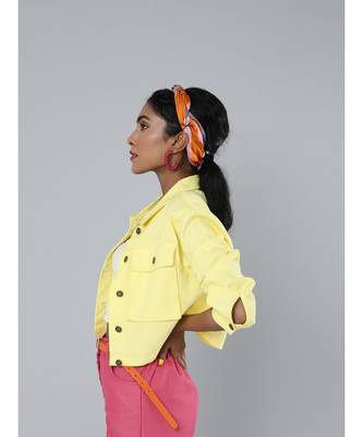 Yellow Boxy Twill Jacket 3