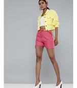 Yellow Boxy Twill Jacket