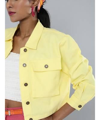 Yellow Boxy Twill Jacket 5