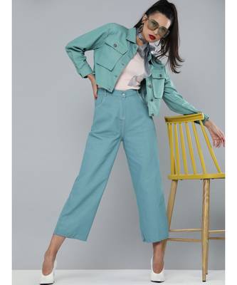 Sea Green Boxy Twill Jacket 4