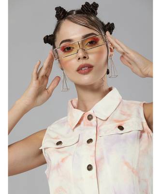 Peach & Purple Tie-Dye Sleeveless Jacket 1