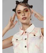 Peach & Purple Tie-Dye Sleeveless Jacket