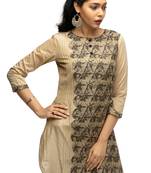 multicolor chanderi 3/4th sleeves solid women kurta