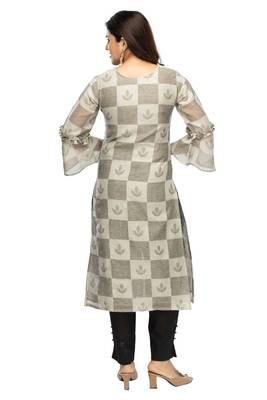 Black chanderi 3/4th sleeves solid women kurta set 4