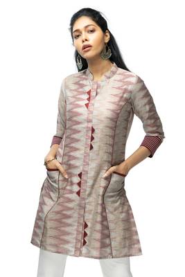 Multicolor chanderi 3/4th sleeves solid women kurta 2