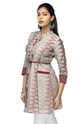 Multicolor chanderi 3/4th sleeves solid women kurta 3
