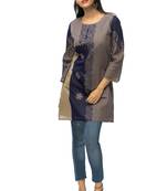 Multicolor chanderi 3/4th sleeves solid women kurta
