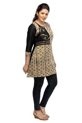 Multicolor chanderi 3/4th sleeves solid women kurta 1