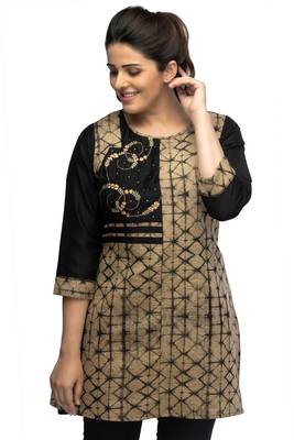 Multicolor chanderi 3/4th sleeves solid women kurta 2
