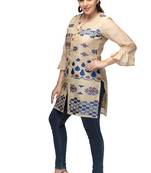 Multicolor chanderi 3/4th sleeves solid women kurta