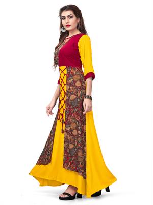 Fashion Kreza Double Layered Rayon Flared Kurti For Women 3