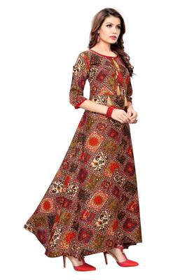 Fashion Kreza Rayon Flared Printed Kurta for Women  3