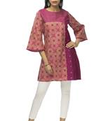 Multicolor chanderi 3/4th sleeves solid women kurta