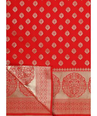Red Pure Silk Traditional Saree 5