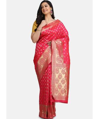 Pink Pure Silk Traditional Saree 1