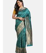 Teal Green Pure Silk Traditional Saree