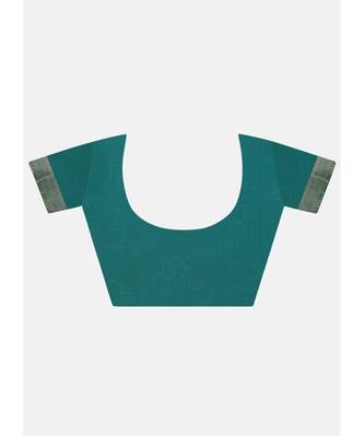 Teal Green Pure Silk Traditional Saree 4