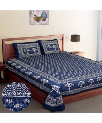 Ridan Cotton Dabu Block Print King Size Double Bed Sheet 1