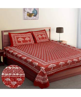 Ridan Cotton Dabu Block Print King Size Double Bed Sheet 1