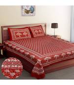 Ridan Cotton Dabu Block Print King Size Double Bed Sheet