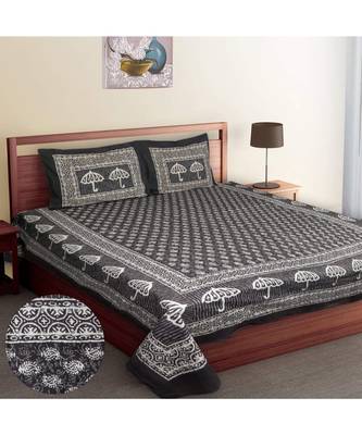 Ridan Cotton Dabu Block Print King Size Double Bed Sheet 1