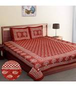 Ridan Cotton Dabu Block Print King Size Double Bed Sheet