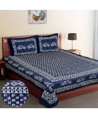 Ridan Cotton Dabu Block Print King Size Double Bed Sheet 1