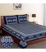 Ridan Cotton Dabu Block Print King Size Double Bed Sheet