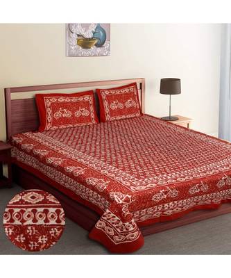 Ridan Cotton Dabu Block Print King Size Double Bed Sheet 1