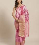Lavender art silk  Woven Zari with Tie & Dye Saree
