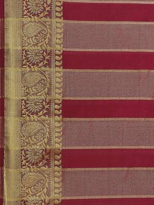 Purple & Multi art silk  Woven Zari with Tie & Dye Saree 3