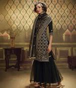 Black embroidered net salwar