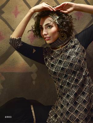 Black embroidered net salwar 2