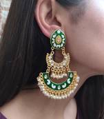 Green Chandbali Earrings