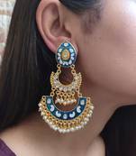 Blue Chandbali Earrings
