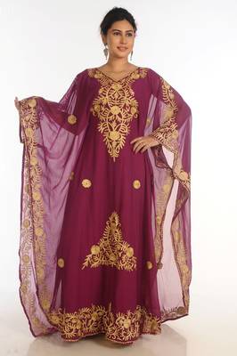 Royal Ethnic Maxi Abaya Moroccan Islamic Kaftan Beach Fancy Modern Floor Length Bell Sleeve For Women Dress 2
