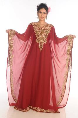 SALE !! Moroccan Islamic Kaftan Beach Fancy Modern Floor Length Bell Sleeve For Women Dress 1
