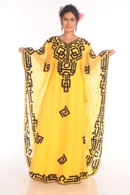 SALE !! 2021 Moroccan Islamic Kaftan Beach Fancy Modern Floor Length Bell Sleeve For Women Dress 1
