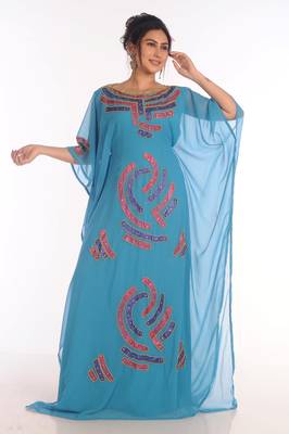 SALE !! Dubai Moroccan Islamic  Kaftan Beach Fancy Modern Floor Length Bell Sleeve For Women Dress 2