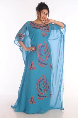 SALE !! Dubai Moroccan Islamic  Kaftan Beach Fancy Modern Floor Length Bell Sleeve For Women Dress 4